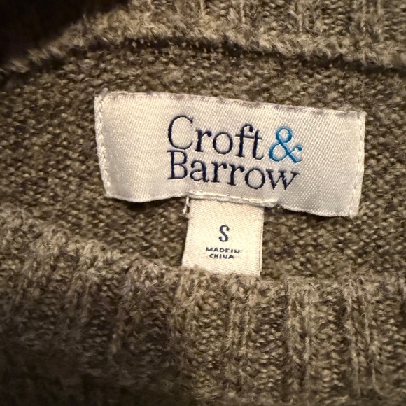 Men's Croft & Barrow Sweater, Olive Green, S - Picture 3 of 3